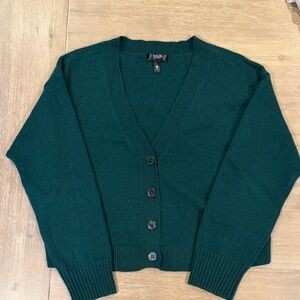 Aqua Women's Deep Green Button-Up Cardigan